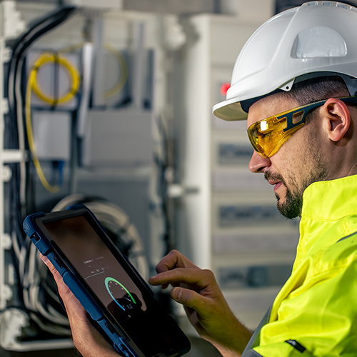 A IT engineer checking the infrastructure